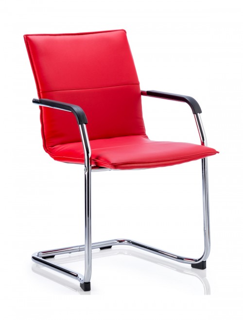 Echo Cantilever Red Leather Visitors Chair ECHOR