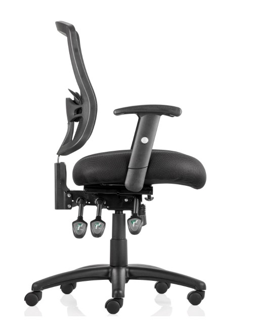 Office Chairs - Dynamic Portland 3 Black Mesh Office Chair OP000110 - enlarged view