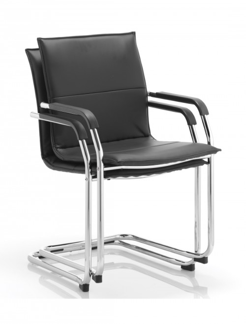 Echo Cantilever Black Leather Visitors Chair ECHO - enlarged view