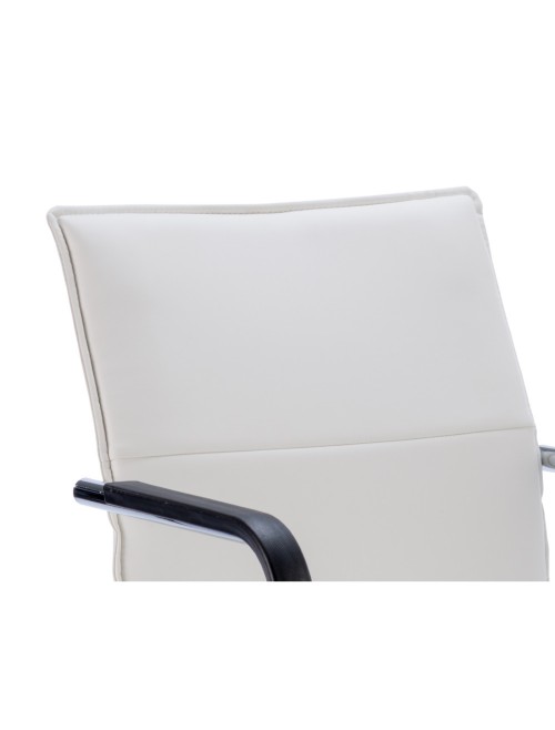 Echo Cantilever White Leather Visitors Chair ECHOW - enlarged view