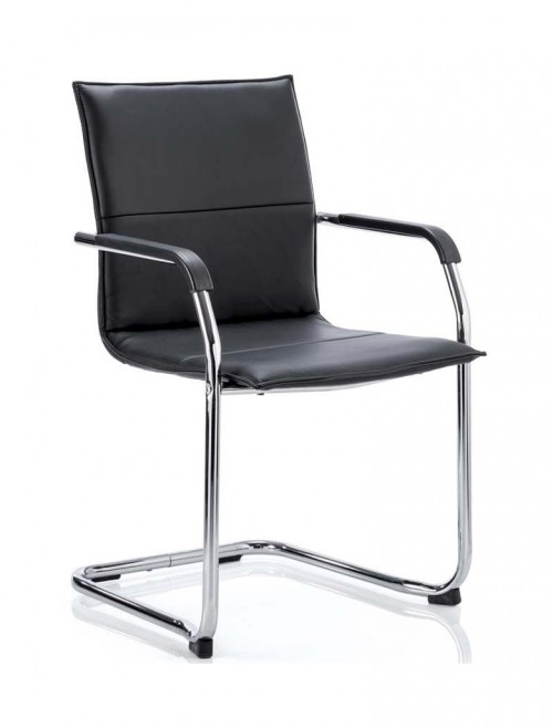 Echo Cantilever Black Leather Visitors Chair ECHO