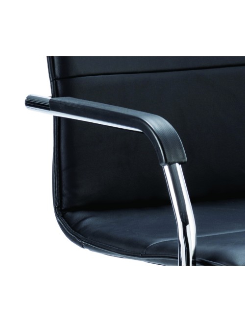 Echo Cantilever Black Leather Visitors Chair ECHO - enlarged view