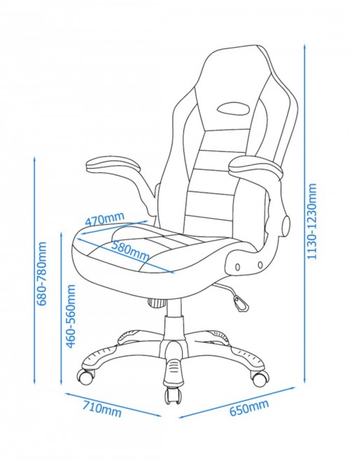 Talladega Black and Red Racing Style Office Chair AOC8211R - enlarged view