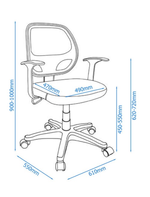 Alphason Davis Mesh Chair AOC9118-M-BK - enlarged view