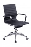 Bonded Leather Office Chair Black Aura Medium Back BCL/8003/BK by Eliza Tinsley - enlarged view
