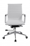 Bonded Leather White Office Chair Aura Medium Back BCL/8003/WH by Eliza Tinsley - enlarged view