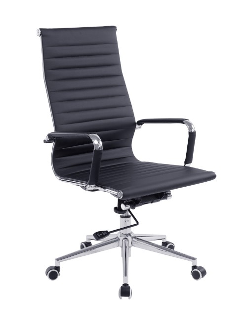 Bonded Leather Office Chair Black Aura High Back Executive Chair BCL/9003/BK by Eliza Tinsley