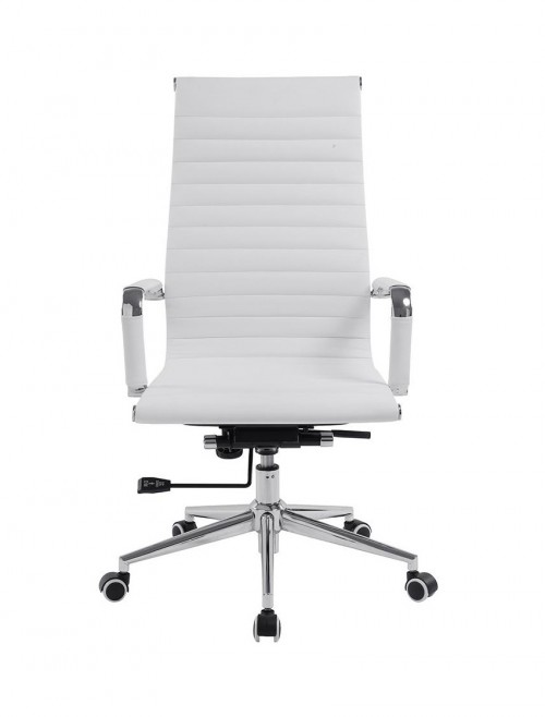 Bonded Leather White Office Chair Aura High Back BCL/9003/WH by Eliza Tinsley - enlarged view