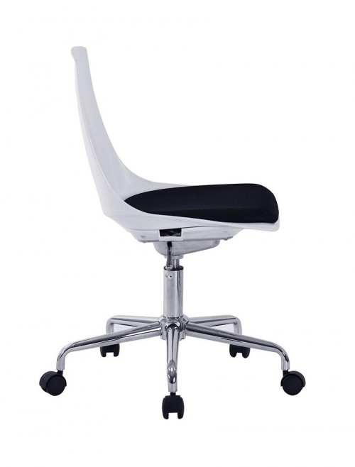 Poly Office Chair White Flow Swivel Chair BCP/K544/WH-BK by Eliza Tinsley - enlarged view