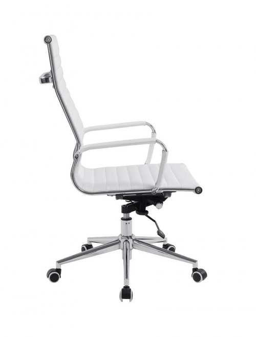 Bonded Leather White Office Chair Aura High Back BCL/9003/WH by Eliza Tinsley - enlarged view