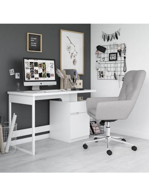 Home Office Desk White Bridport Computer Desk AW3130 by Alphason Dorel - enlarged view