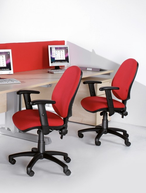 Fabric Office Chair Red Vantage 102 Operator Chair V102-00-R by Dams - enlarged view