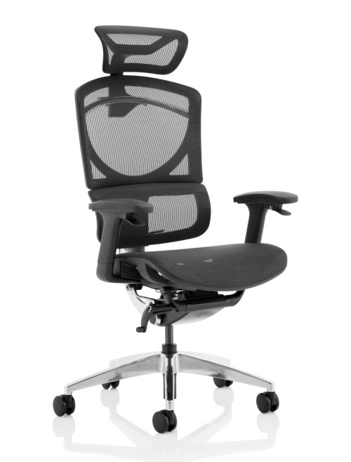 Mesh Office Chair Black Ergo Click Plus 24hr Chair with Headrest PO000063 by Dynamic