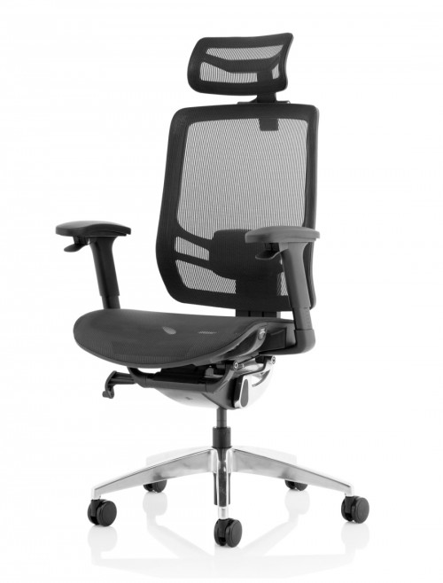 Mesh Office Chair Black Ergo Click 24hr Chair with Headrest KC0297 by Dynamic - enlarged view