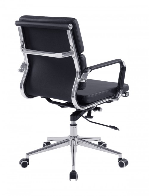 Office Chair Black Bonded Leather Avanti Medium Back Chair BCL/5003/BK by Eliza Tinsley - enlarged view