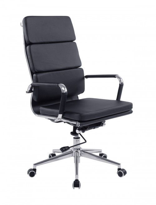 Office Chair Black Bonded Leather Avanti High Back Chair BCL/6003/BK by Nautilus