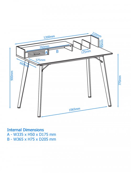 Home Office Desk Grey and Walnut Memphis Computer Desk AW3615GRY by Alphason Dorel - enlarged view