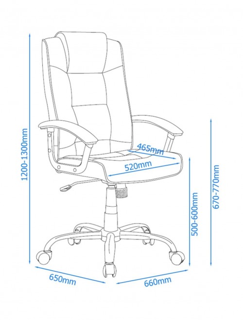 Office Chair Black Leather Faced Houston Executive Chair AOC4201A-L-BK by Alphason - enlarged view