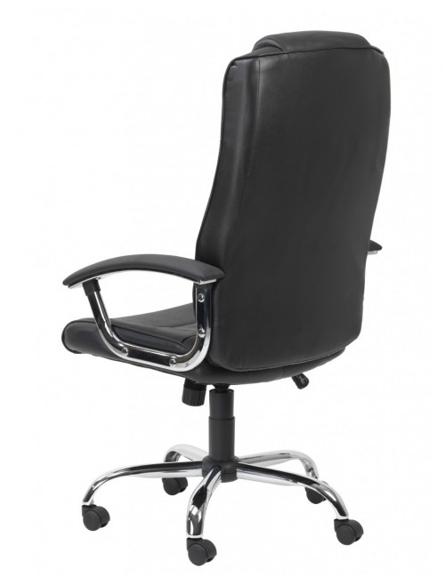 Office Chair Black Leather Faced Houston Executive Chair AOC4201A-L-BK by Alphason - enlarged view