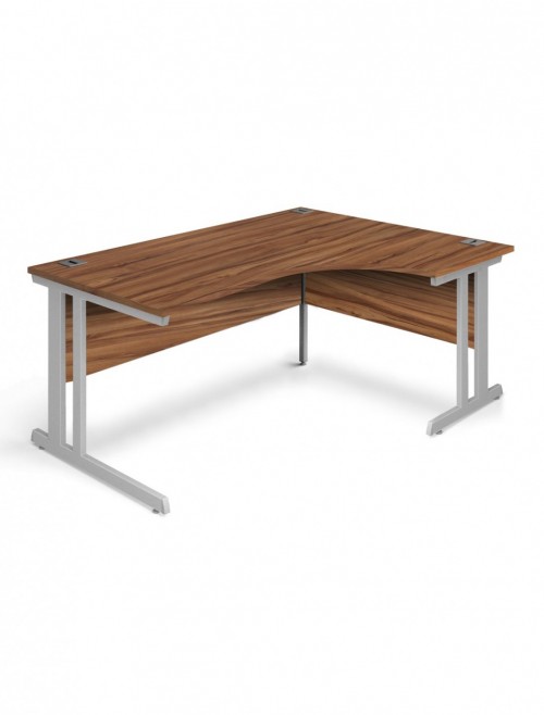 Walnut Office Desk 1600mm Aspire Ergonomic Desk Right Handed ET/ED/1600/R/WN