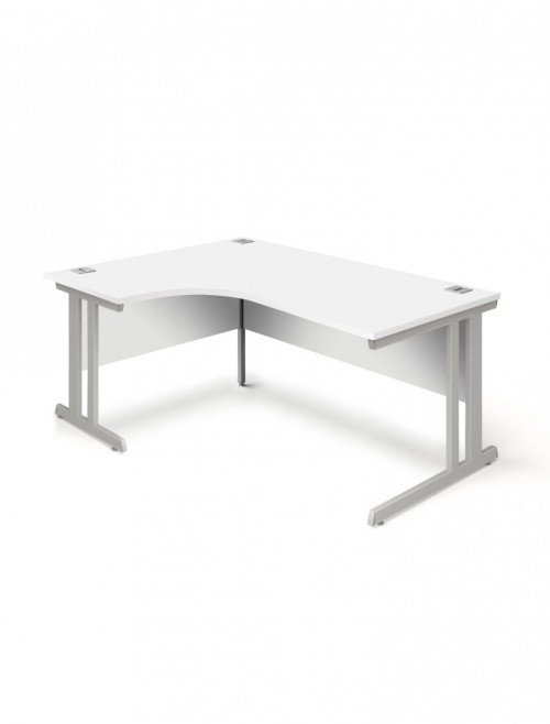 White Office Desk 1800mm Aspire Ergonomic Desk Left Handed ET/ED/1800/L/WH