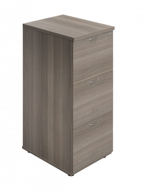 Office Storage Grey Oak Filing Cabinet 3 Drawer TES3FCGO by TC - enlarged view