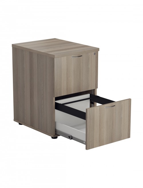 Office Storage Grey Oak Filing Cabinet 2 Drawer TES2FCGO by TC - enlarged view