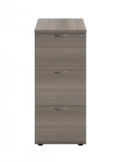 Office Storage Grey Oak Filing Cabinet 3 Drawer TES3FCGO by TC - enlarged view