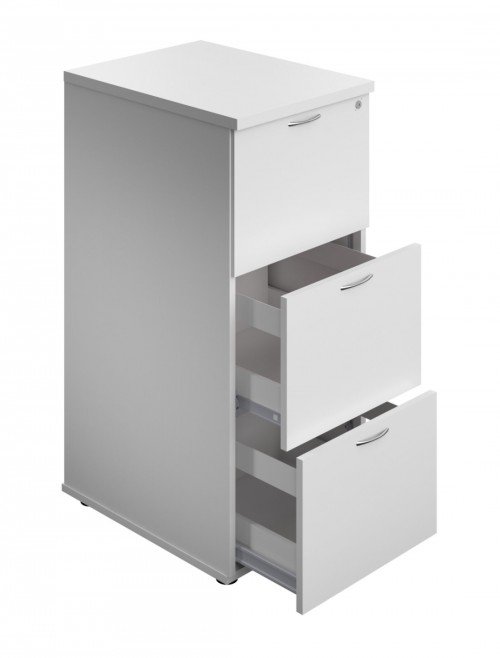 Office Storage White Filing Cabinet 3 Drawer TES3FCWH by TC - enlarged view