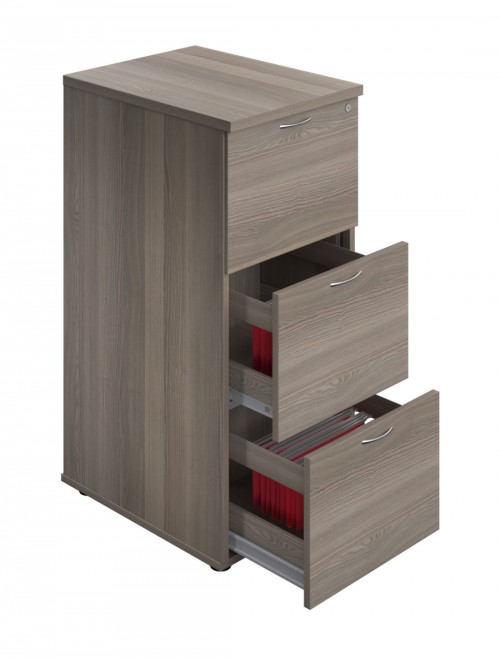 Office Storage Grey Oak Filing Cabinet 3 Drawer TES3FCGO by TC