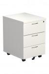 Office Storage White 3 Drawer Mobile Pedestal TESMP3WH by TC - enlarged view