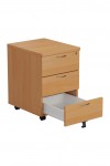 Office Storage Beech 3 Drawer Mobile Pedestal TESMP3BE2 by TC - enlarged view
