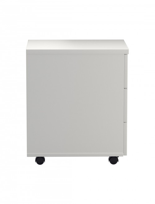 Office Storage White 3 Drawer Mobile Pedestal TESMP3WH by TC - enlarged view