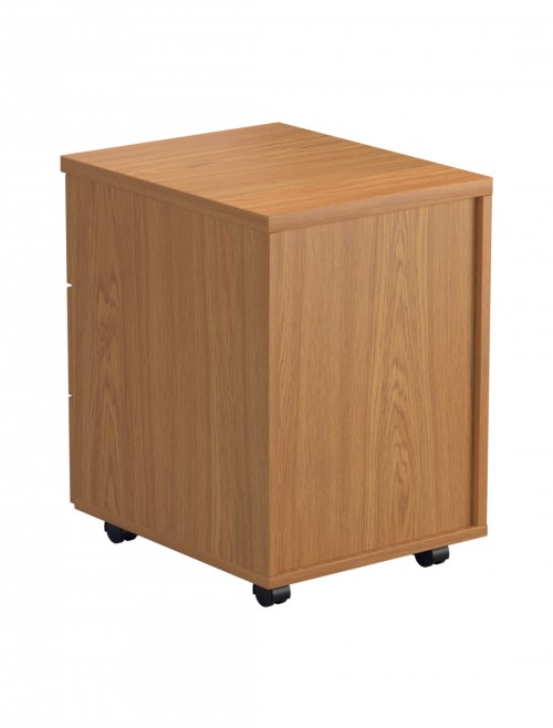 Office Storage Oak 3 Drawer Mobile Pedestal TESMP3NO by TC - enlarged view