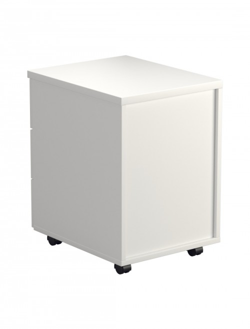 Office Storage White 3 Drawer Mobile Pedestal TESMP3WH by TC - enlarged view