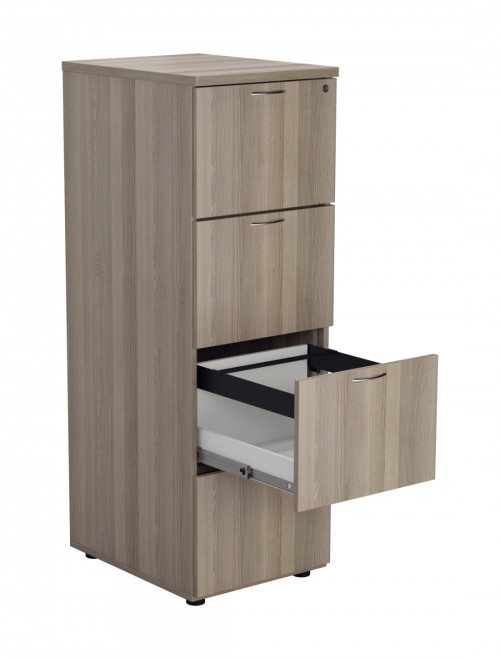 Office Storage Grey Oak Filing Cabinet 4 Drawer TES4FCGO by TC - enlarged view