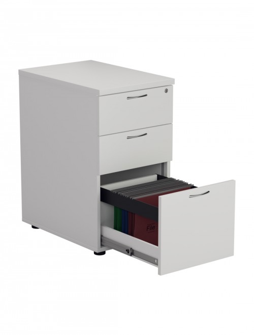 Office Storage White 3 Drawer Desk High Pedestal TESDHP3WH by TC