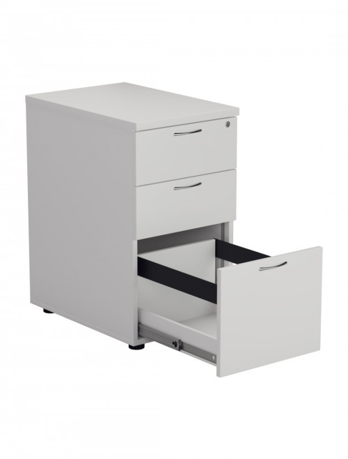 Office Storage White 3 Drawer Desk High Pedestal TESDHP3WH by TC - enlarged view