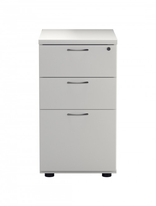 Office Storage White 3 Drawer Desk High Pedestal TESDHP3WH by TC - enlarged view