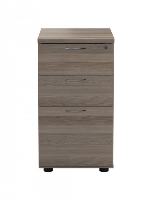 Office Storage Grey Oak 3 Drawer Desk High Pedestal TESDHP3GO by TC - enlarged view