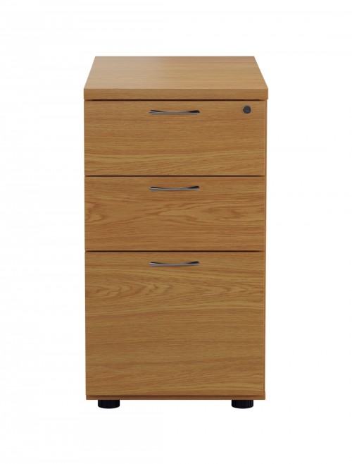 Office Storage Oak 3 Drawer Desk High Pedestal TESDHP3/800NO by TC - enlarged view