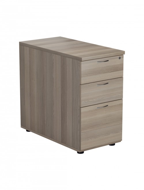 Office Storage Grey Oak 3 Drawer Desk High Pedestal TESDHP3/800GO by TC - enlarged view