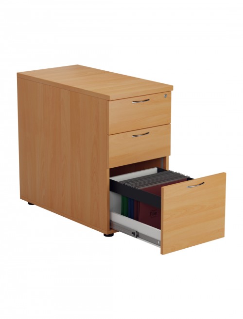 Office Storage Beech 3 Drawer Desk High Pedestal TESDHP3/800BE2 by TC