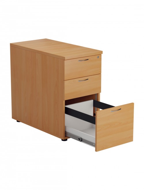 Office Storage Beech 3 Drawer Desk High Pedestal TESDHP3/800BE2 by TC - enlarged view