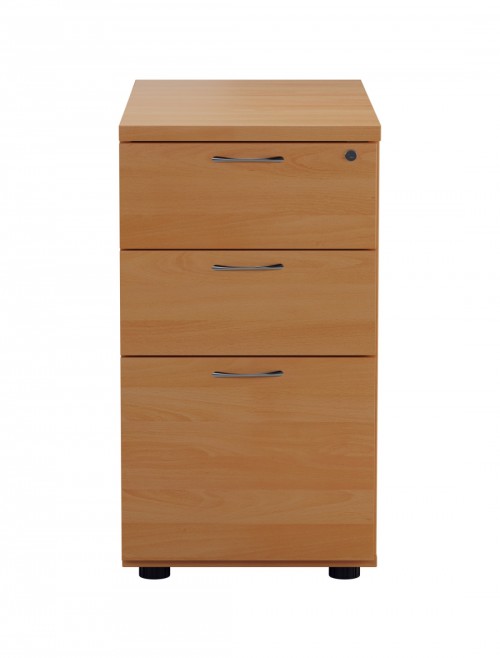 Office Storage Beech 3 Drawer Desk High Pedestal TESDHP3/800BE2 by TC - enlarged view