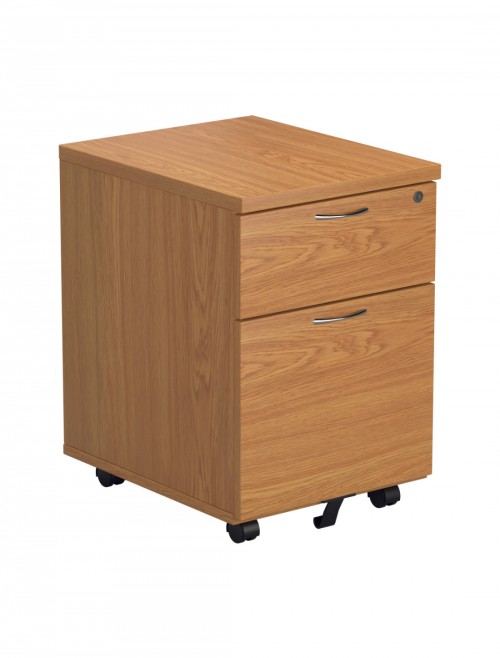 Office Storage Oak 2 Drawer Mobile Pedestal TESMP2NO by TC - enlarged view