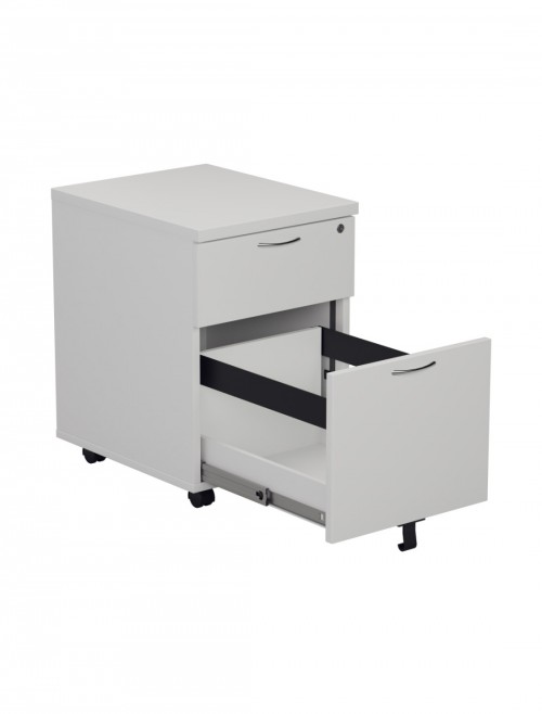 Office Storage White 2 Drawer Mobile Pedestal TESMP2WH by TC