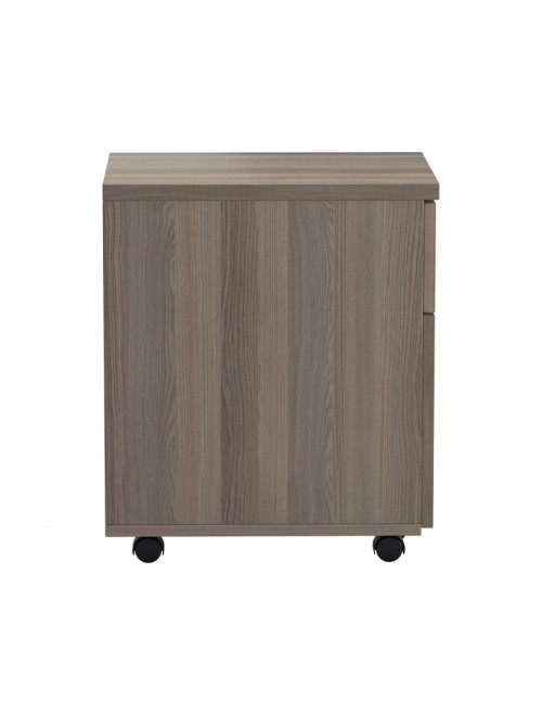 Office Storage Grey Oak 2 Drawer Mobile Pedestal TESMP2GO by TC - enlarged view