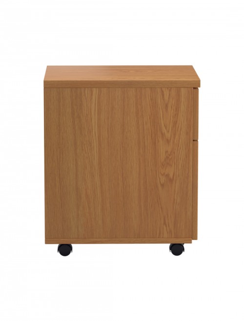 Office Storage Oak 2 Drawer Mobile Pedestal TESMP2NO by TC - enlarged view