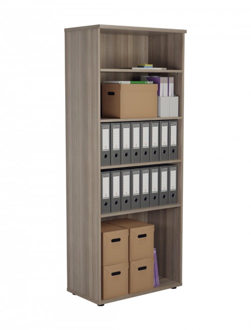 Office Storage 2000mm Tall Office Bookcase Grey Oak WDS2045GO by TC